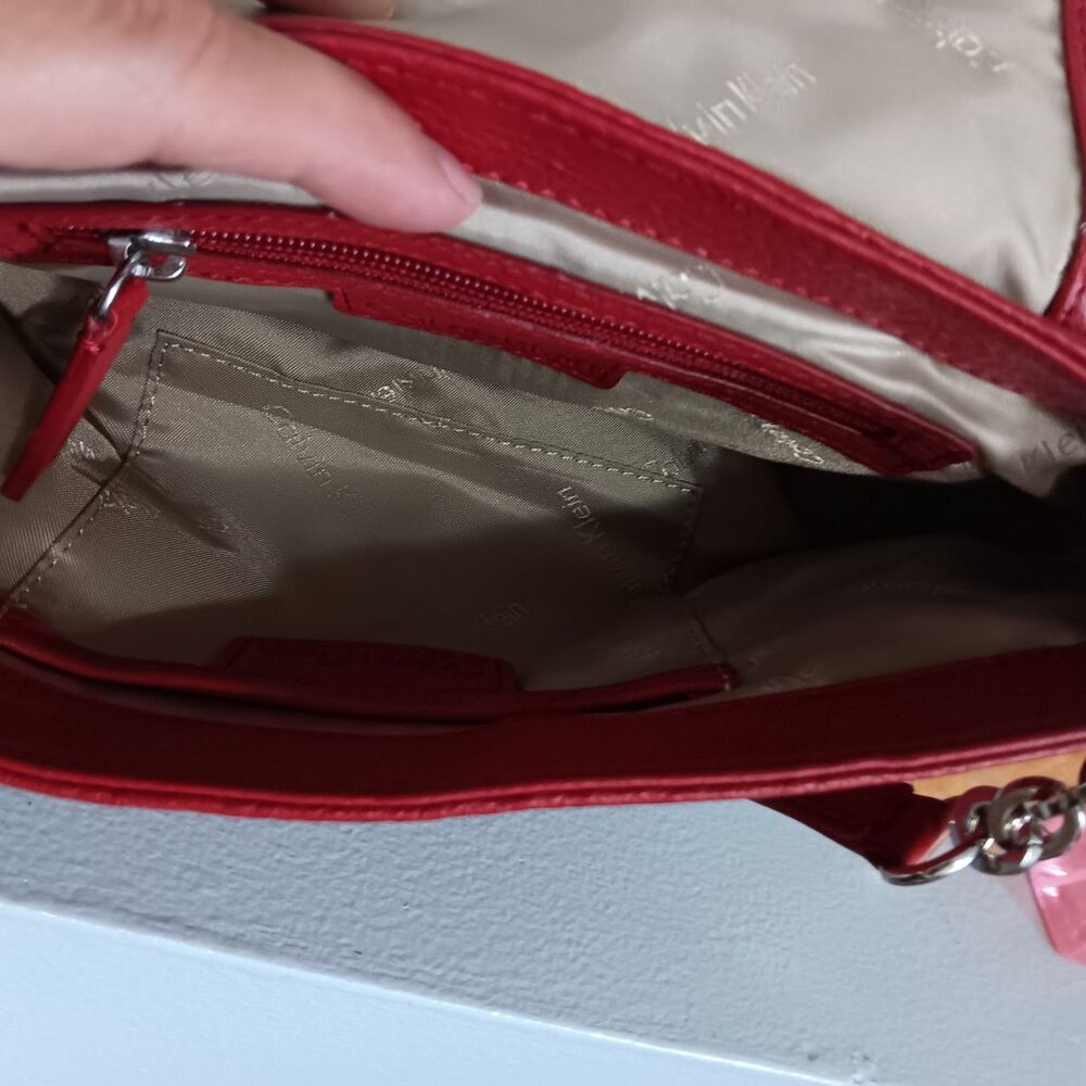 Calvin Klein shoulder bag leather red - Picture 4 of 8